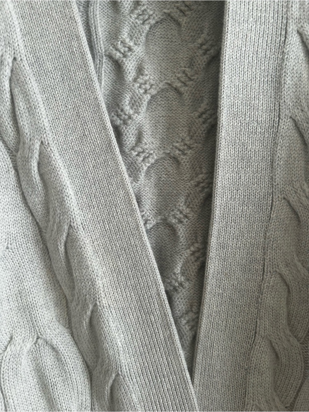 Aritzia Wilfred Light Grey Cable Knit Merino Wool Charliza Cardigan Women XS - Picture 5 of 16